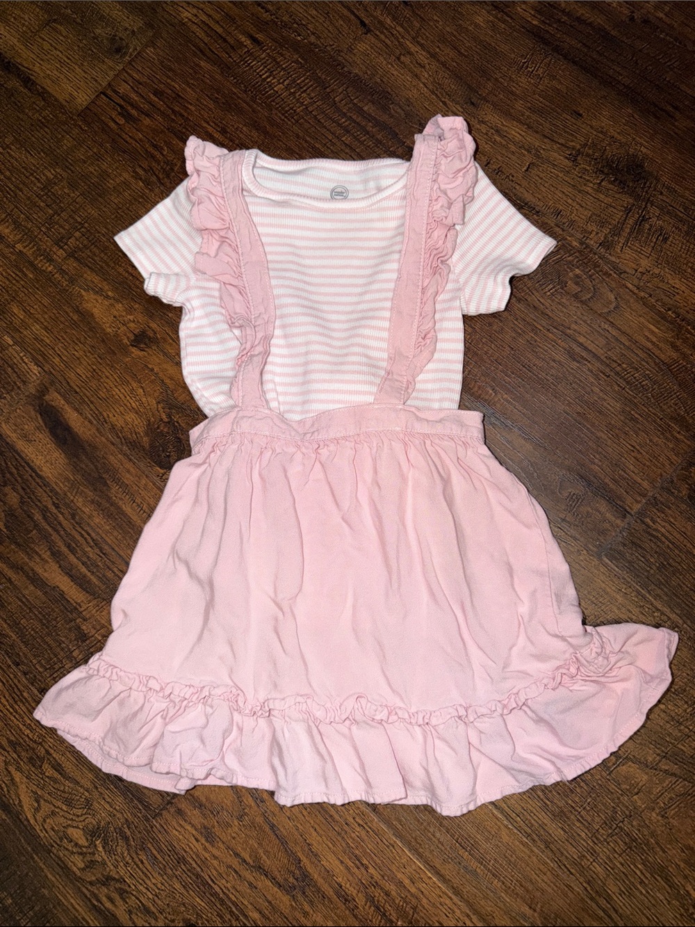 🌸Pink Ruffle Suspender Skirt Dress🌸